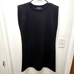 Rachel Zoe Black Short Crew Neck Soft Structured Dress